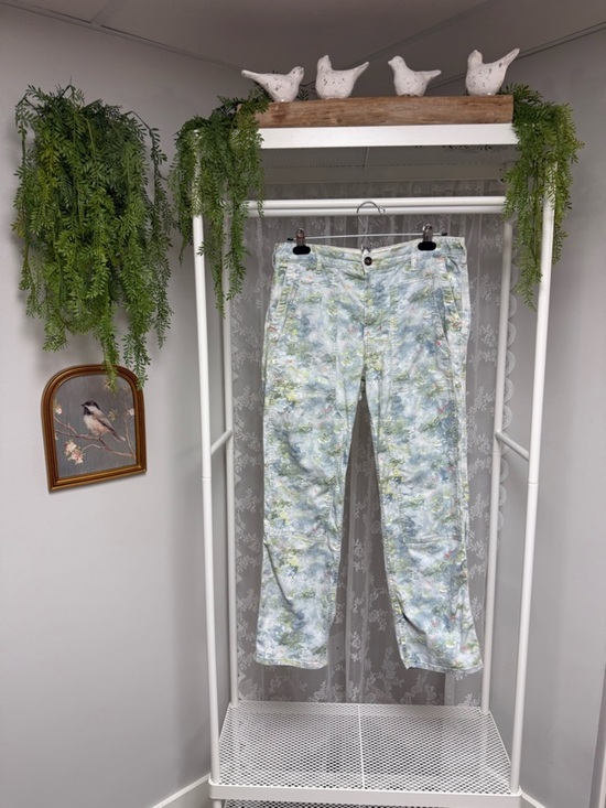 Pilcro Denim - Pilcro The Roamer Pants | Lily Pad Pond Painted Water Colour - Size 28